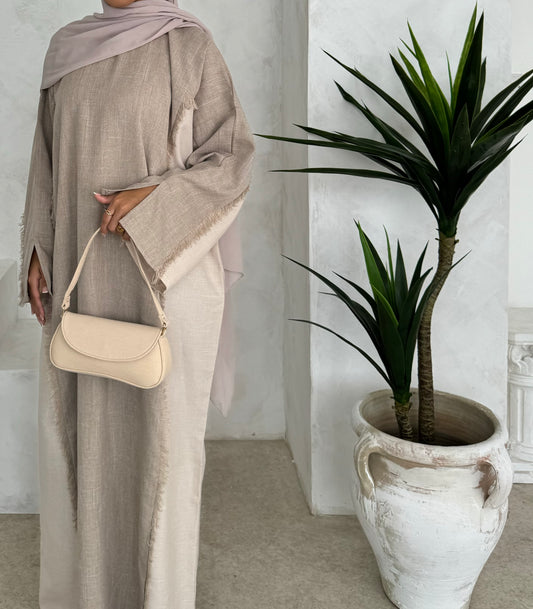 Pearly Sand Closed Abaya