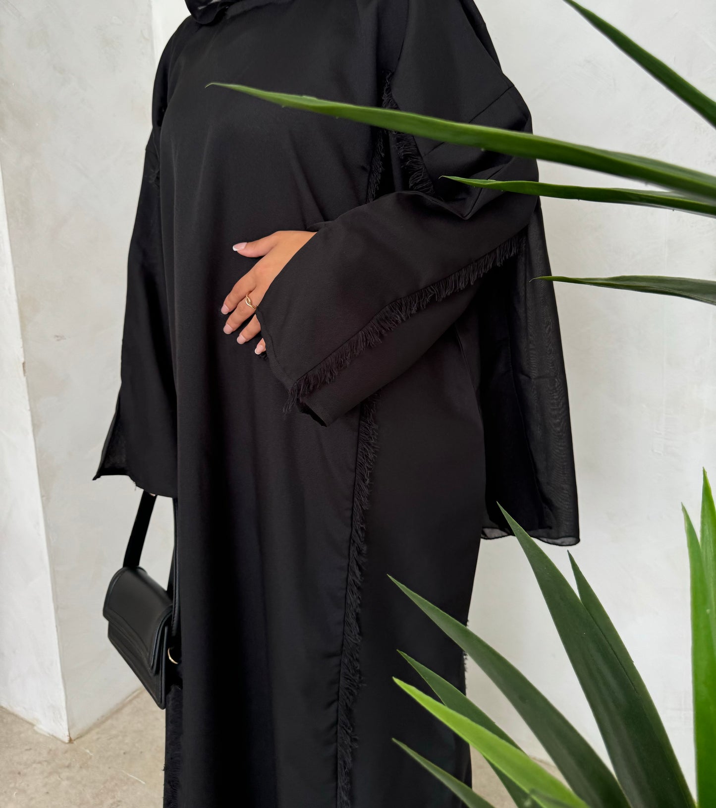 Triple Black Closed Abaya