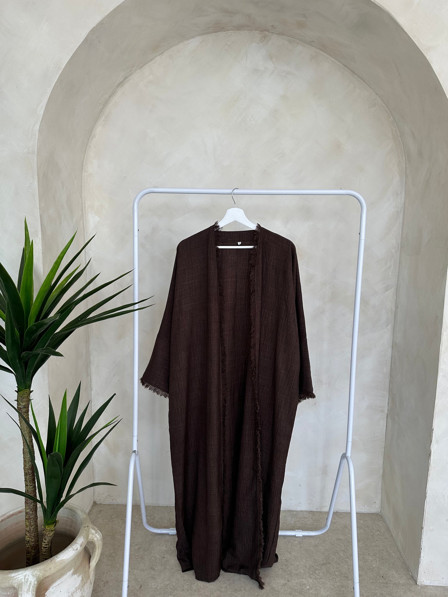 Frayed Soft linen abaya