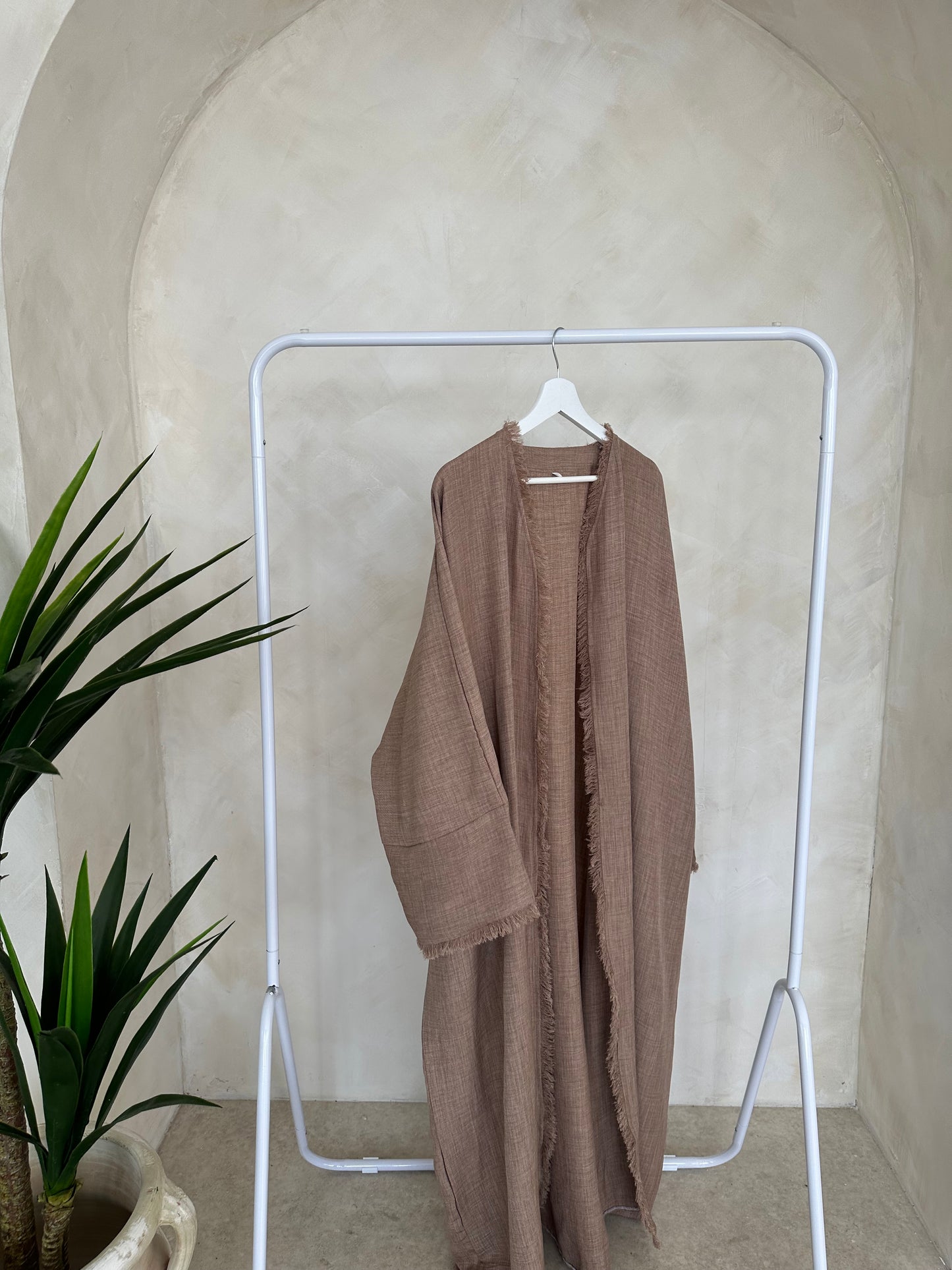 Frayed Soft linen abaya